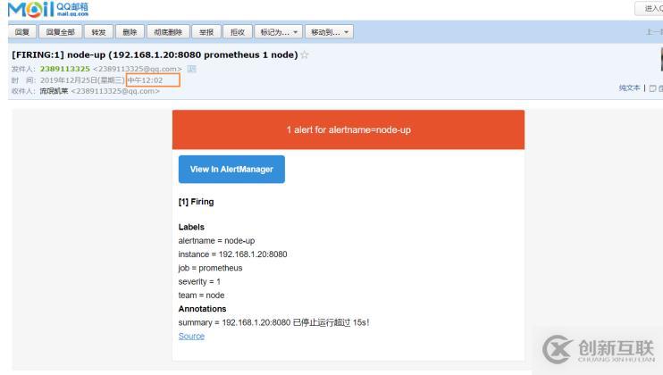 Alertmanager郵箱報(bào)警